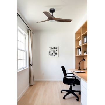 FARO 33806-1TW - LED Dimmable ceiling fan HEYWOOD S LED/10W/230V 2700/4000/6000K wood/black d. 90 cm + remote control