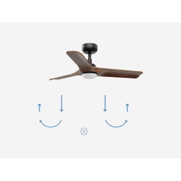 FARO 33806-1TW - LED Dimmable ceiling fan HEYWOOD S LED/10W/230V 2700/4000/6000K wood/black d. 90 cm + remote control