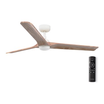 FARO 33810-1TW - LED Dimmable ceiling fan HEYWOOD L LED/10W/230V 2700/4000/6000K wood/white d. 132 cm + remote control