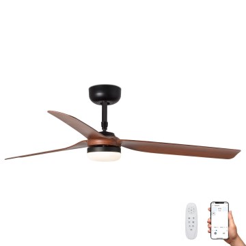 FARO 33817WP-21 - LED Ceiling fan PUNT M LED/24W/230V brown/black d. 130 cm SMART + remote control