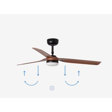 FARO 33817WP-21 - LED Ceiling fan PUNT M LED/24W/230V brown/black d. 130 cm SMART + remote control