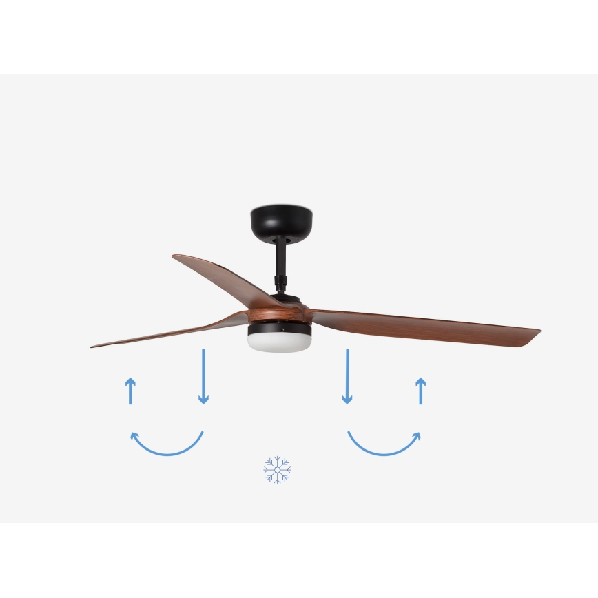 FARO 33817WP-21 - LED Ceiling fan PUNT M LED/24W/230V brown/black d. 130 cm SMART + remote control