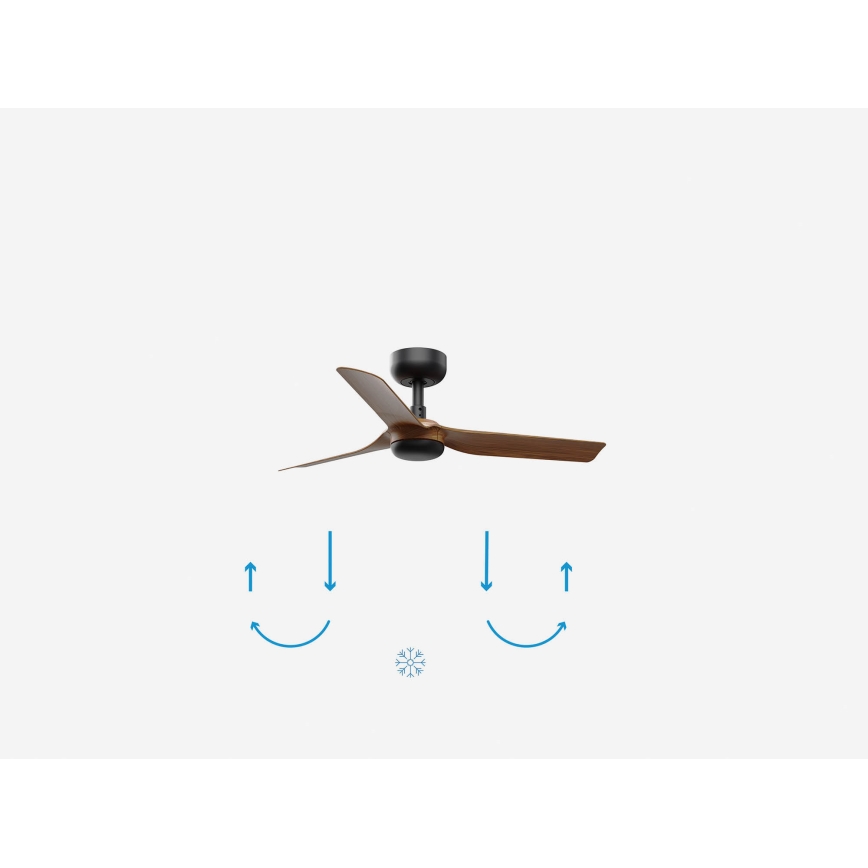 FARO 33823WP - Ceiling fan MINI PUNT S brown/black d. 90 cm SMART + remote control