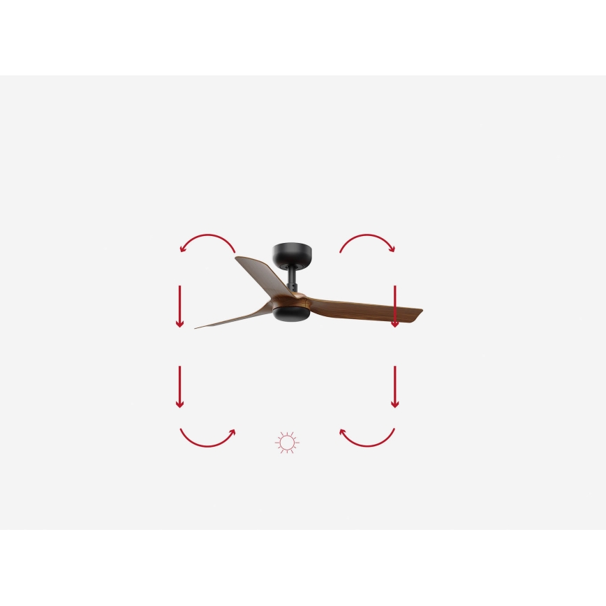 FARO 33823WP - Ceiling fan MINI PUNT S brown/black d. 90 cm SMART + remote control