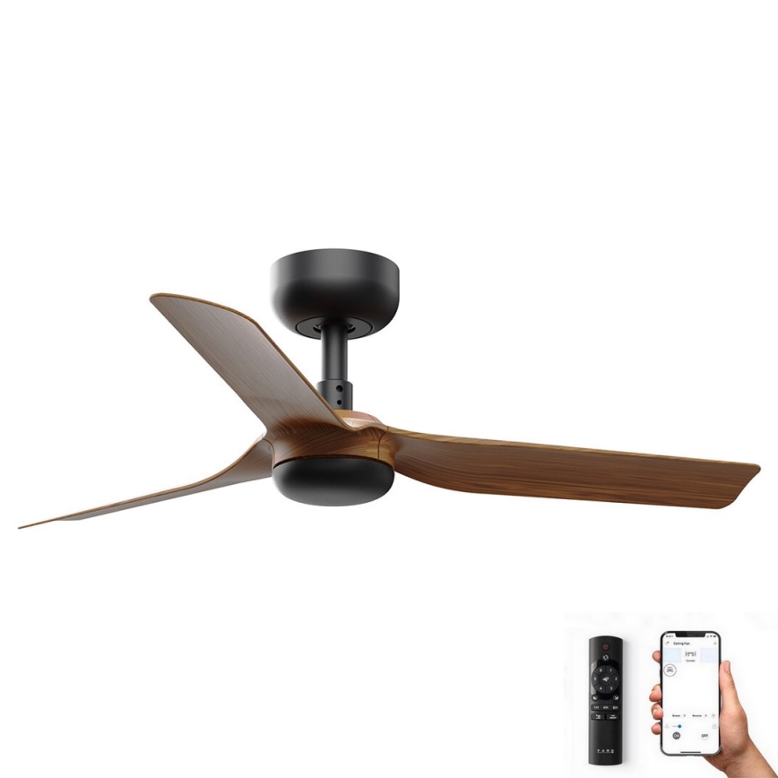 FARO 33823WP - Ceiling fan MINI PUNT S brown/black d. 90 cm SMART + remote control