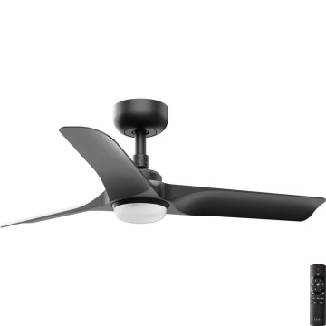 FARO 33825-1TW - LED Dimmable ceiling fan HEY S LED/10W/230V 2700/4000/6000K black d. 90 cm + remote control