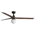 FARO 34276-11L - Ceiling fan KLIM L 1xE27/15W/230V wood/black d. 150 cm + remote control