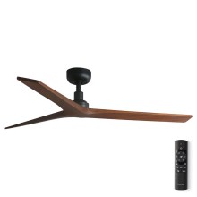 FARO 34277WP - Ceiling fan KLIM M wood/black d. 125 cm + remote control