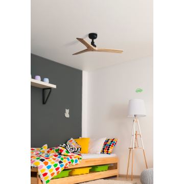 FARO 34284WP - Ceiling fan KLIM S wood/black d. 92,5 cm SMART + remote control