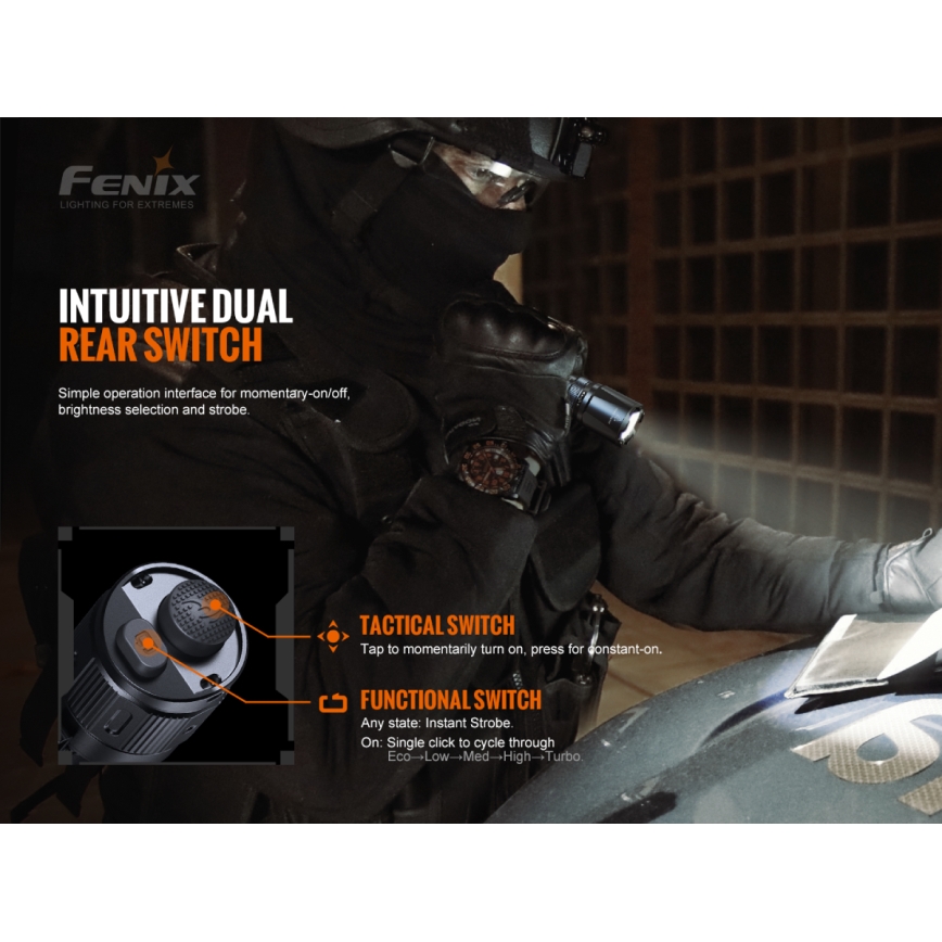 Fenix TK20RV20 - LED Tactical rechargeable flashlight LED/USB IP68 3000 lm 48 hrs