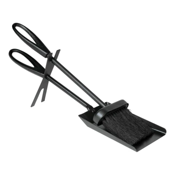 Fireplace tools 3 pcs black