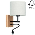 Flexible light BOHO 1xE27/25W + LED/1W/230V oak – FSC certified