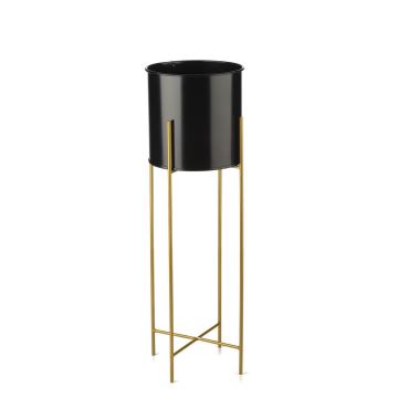 Flower stand 75x17 cm black/gold