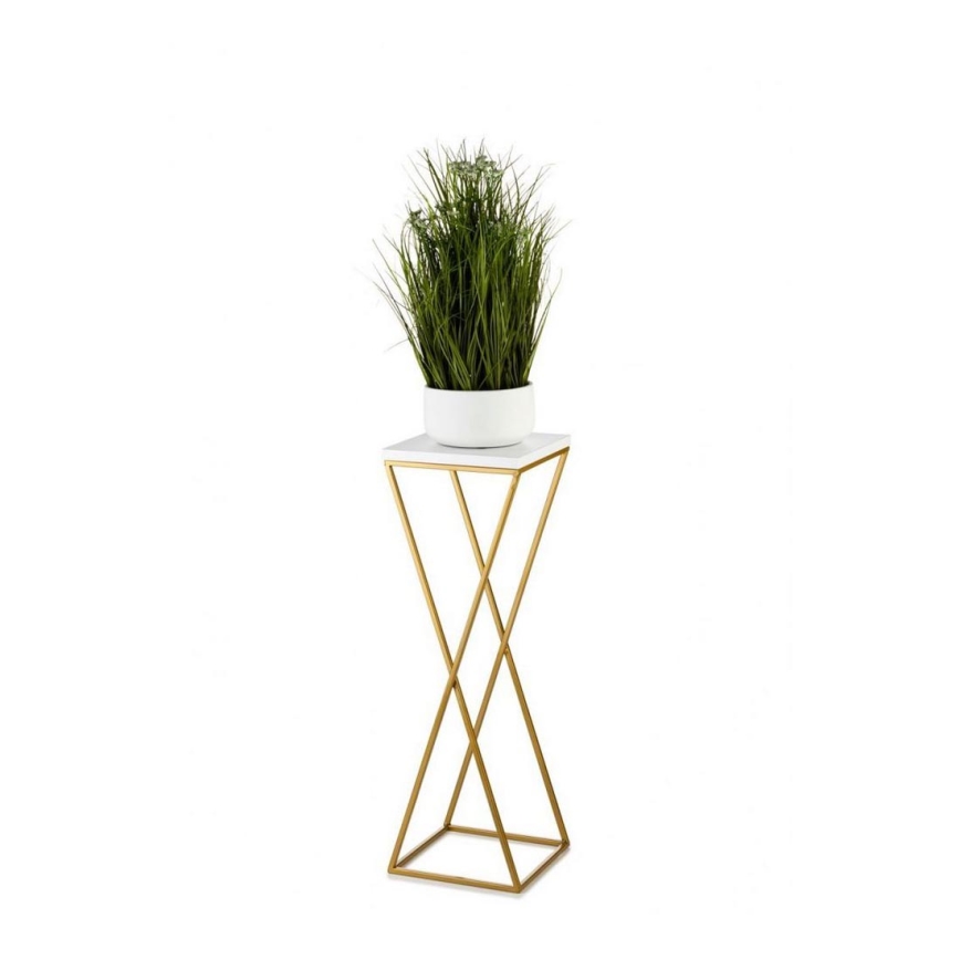 Flower stand LOFT 70x24 cm gold/white