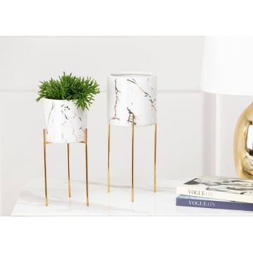 Flower stand NILA 28x11 cm white/gold