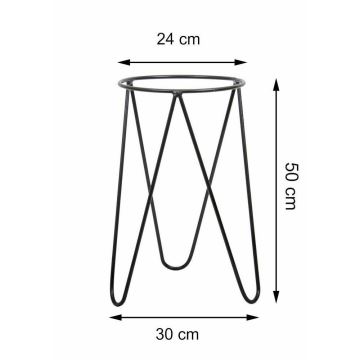 Flowerpot stand LOFT 50x30 cm black