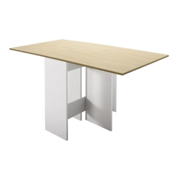 Foldable dining table 75x140 cm brown/white