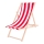 Garden lounger red/white/beech