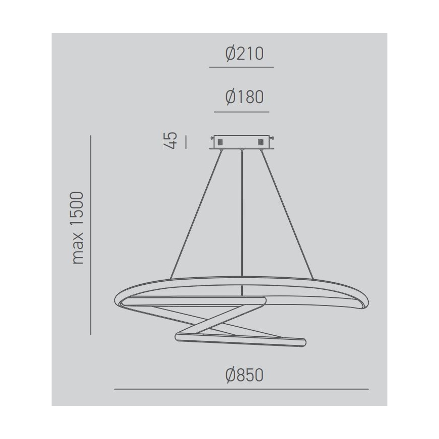 Gea Luce DIVA S/S TITANIO -  LED Dimmable chandelier on a string DIVA LED/80W/230V grey