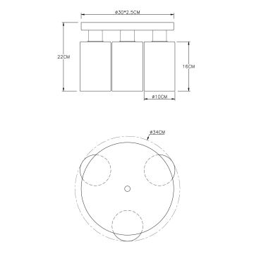 Globo - Ceiling light 3xE27/60W/230V