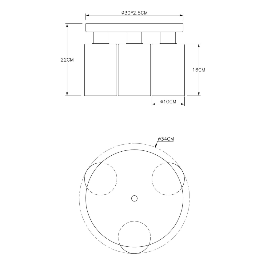 Globo - Ceiling light 3xE27/60W/230V