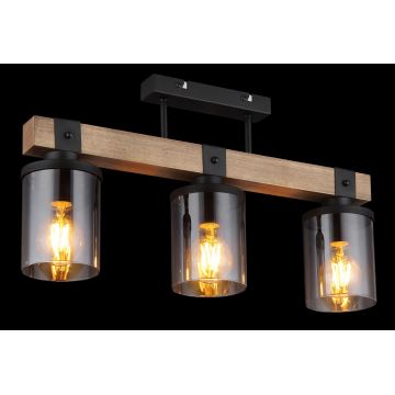 Globo - Surface-mounted chandelier 3xE27/60W/230V oak