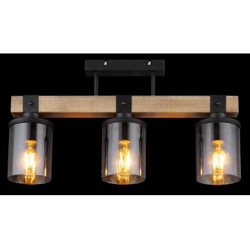 Globo - Surface-mounted chandelier 3xE27/60W/230V oak