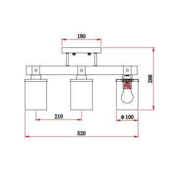 Globo - Surface-mounted chandelier 3xE27/60W/230V oak