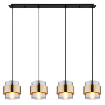 Globo - Chandelier on a string 4xE27/60W/230V black/brass