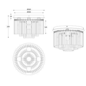 Globo - Surface-mounted chandelier 5xE14/40W/230V