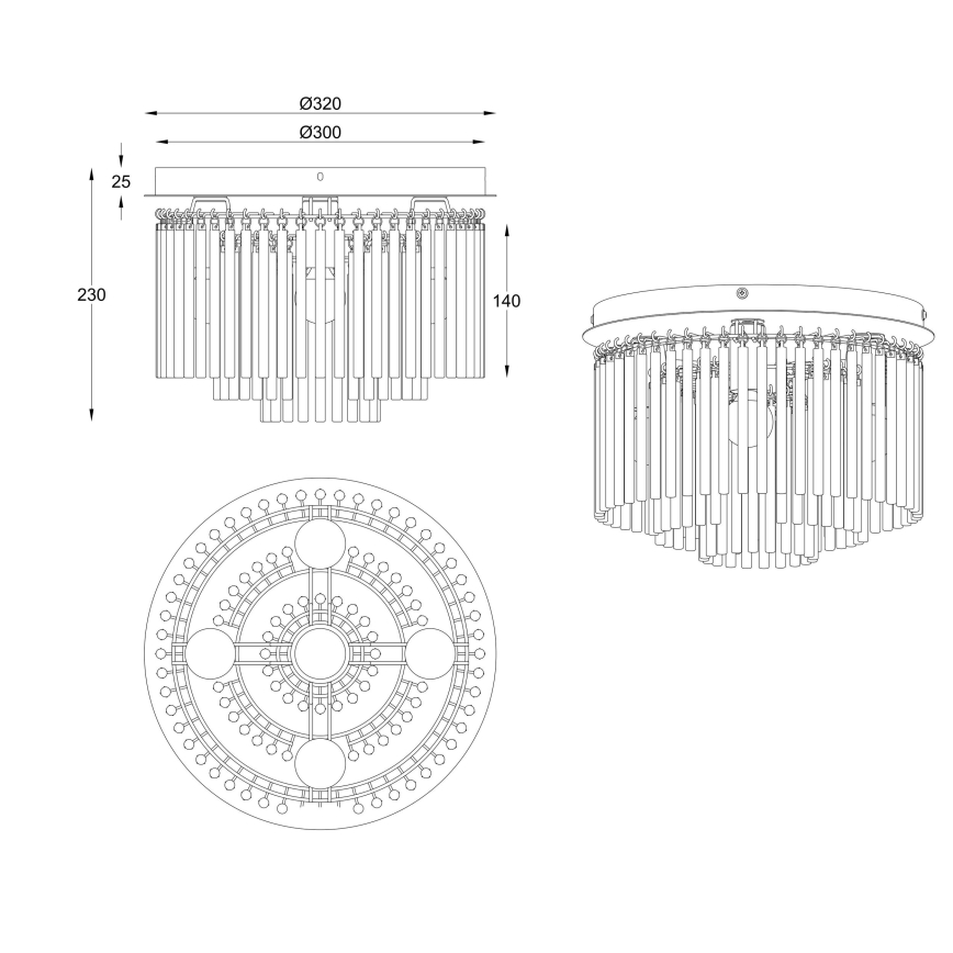 Globo - Surface-mounted chandelier 5xE14/40W/230V