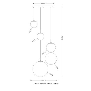 Globo - Chandelier on a string 5xE27/60W/230V d. 65 cm