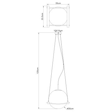 Globo - Chandelier on a string 1xE27/15W/230V rubber tree