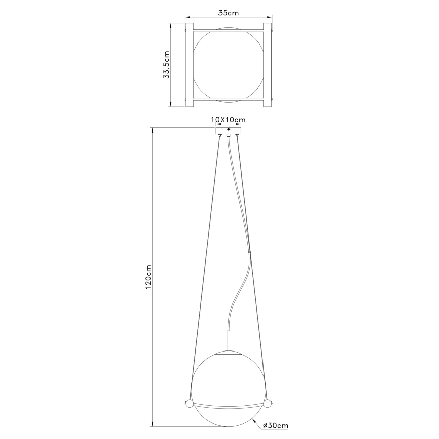 Globo - Chandelier on a string 1xE27/15W/230V rubber tree