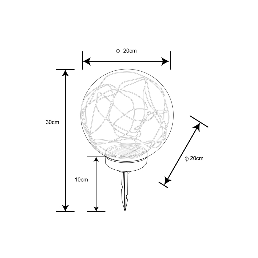 Globo - LED Solar light 30xLED/0,06W/1,2V d. 20 cm IP44