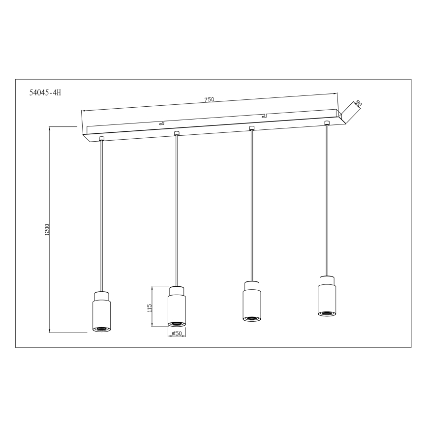 Globo - Chandelier on a string 4xE27/40W/230V