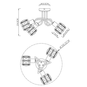 Globo - Surface-mounted chandelier 3xE14/40W/230V