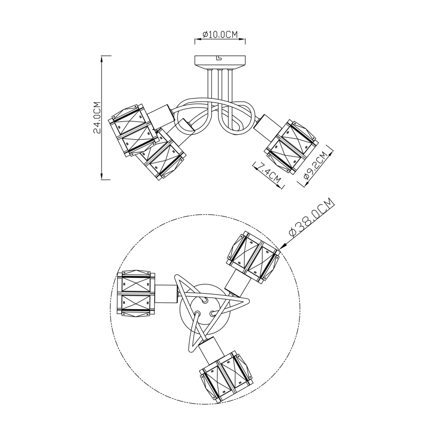 Globo - Surface-mounted chandelier 3xE14/40W/230V