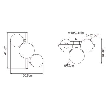 Globo - LED Surface-mounted chandelier 3xG9/3W/230V