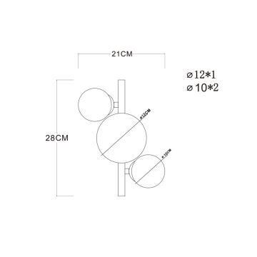 Globo - LED Surface-mounted chandelier 3xG9/3W/230V brass