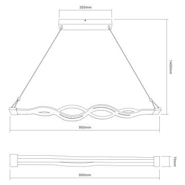 Globo 67109-30 - LED Dimming chandelier on a string PILLA 1xLED/30W/230V + Remote control