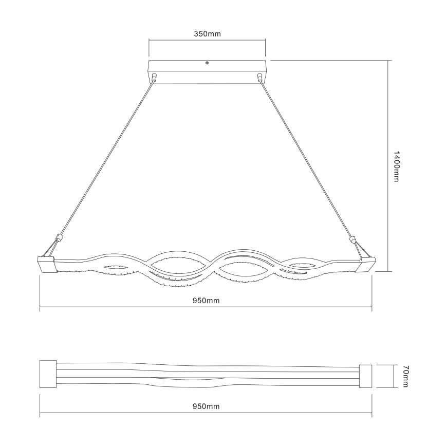 Globo 67109-30 - LED Dimming chandelier on a string PILLA 1xLED/30W/230V + Remote control