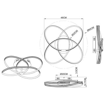 Globo - LED Attached light LED/30W/230V