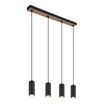 Globo - Chandelier on a string 4xGU10/35W/230V black/brown