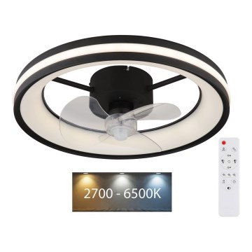 Globo - LED Dimmable ceiling light with a fan LED/30W/230V 2700-6500K black + remote control