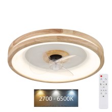 Globo - LED Dimmable ceiling light with a fan LED/30W/230V 2700-6500K brown + remote control