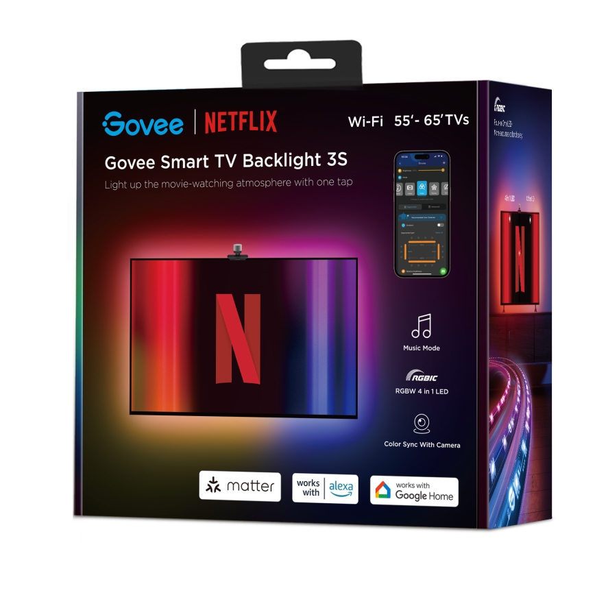 Govee - Backlight 3S Netflix TV 55-65" SMART LED backlight RGBICW Wi-Fi + remote control