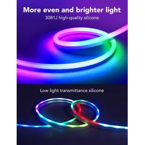 Govee - Neon SMART bendable LED strip - RGBIC - 3m Wi-Fi IP67