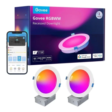 Govee - SET 2x LED RGBWW Recessed light LED/11W/230V Smart 2700-6500K