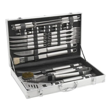 Grilling utensils stainless steel with case 30 pcs